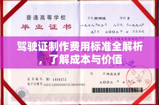 潼关驾驶证制作费用标准全解析，了解成本与价值