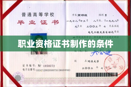 潼关职业资格证书制作的条件